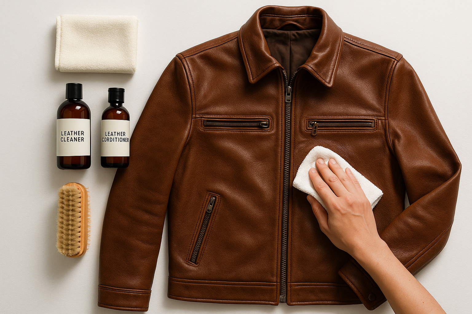 Cleaning smooth full-grain leather jackets